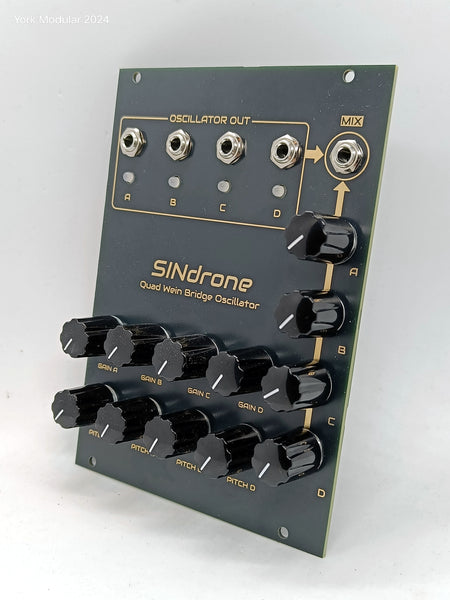 SINdrone - Quad Wien bridge oscillator (18HP - BLACK version)